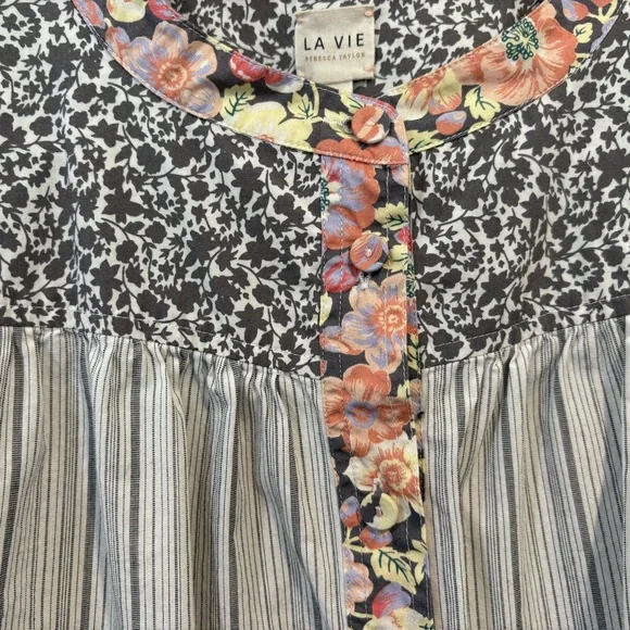 La Vie Mixed Print Blouse - Picture 3 of 4